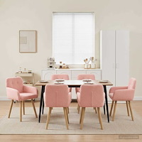 vidaXL Matstolar 6 pcs Bouclé Rosa 59 x 57 x 85 cm