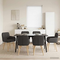 vidaXL Matstolar 6 pcs Bouclé Mörkgrå 59 x 57 x 85 cm