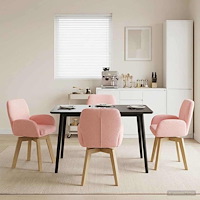 vidaXL Svängande Matstolar 4 pcs Bouclé Rosa 54 x 58 x 87 cm