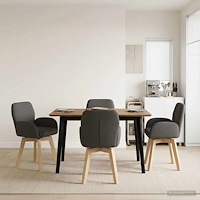 vidaXL Svängande Matstolar 4 pcs Bouclé Mörkgrå 54 x 58 x 87 cm
