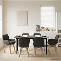 vidaXL Svängande Matstolar 6 pcs Bouclé Mörkgrå 54 x 58 x 87 cm