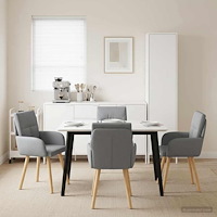 vidaXL Matstolar 4 pcs Tyg Ljusgrå 60 x 56 x 96 cm
