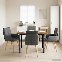 vidaXL Matstolar 4 pcs Tyg Mörkgrå 60 x 56 x 96 cm