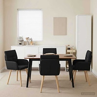 vidaXL Matstolar 4 pcs Tyg Svart 60 x 56 x 96 cm