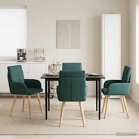 vidaXL Matstolar 4 pcs Tyg Mörkgrön 60 x 56 x 96 cm