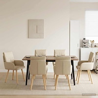 vidaXL Matstolar 4 pcs Tyg Gräddvit 60 x 56 x 96 cm