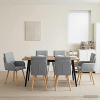 vidaXL Matstolar 6 pcs Tyg Ljusgrå 60 x 56 x 96 cm