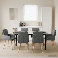 vidaXL Matstolar 6 pcs Tyg Mörkgrå 60 x 56 x 96 cm