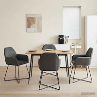 vidaXL Matstolar 4 pcs Sammet Mörkgrå 55 x 50 x 84 cm
