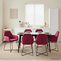 vidaXL Matstolar 4 pcs Sammet Vinröd 55 x 50 x 84 cm