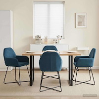 vidaXL Matstolar 4 pcs Sammet Blå 55 x 50 x 84 cm