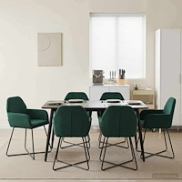 vidaXL Matstolar 6 pcs Sammet Mörkgrön 55 x 50 x 84 cm