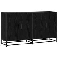 vidaXL Sideboard Svart ek 134 x 35 x 76 cm Konstruerat trä