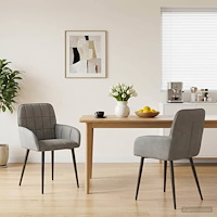 vidaXL Matstolar 2 pcs Sammet Ljusgrå 57 x 50 x 85 cm