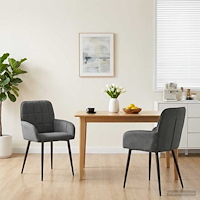 vidaXL Matstolar 2 pcs Sammet Mörkgrå 57 x 50 x 85 cm