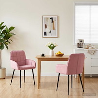 vidaXL Matstolar 2 pcs Sammet Rosa 57 x 50 x 85 cm
