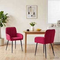 vidaXL Matstolar 2 pcs Sammet Vinröd 57 x 50 x 85 cm