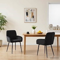 vidaXL Matstolar 2 pcs Sammet Svart 57 x 50 x 85 cm