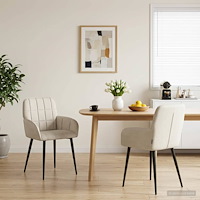 vidaXL Matstolar 2 pcs Sammet Gräddvit 57 x 50 x 85 cm