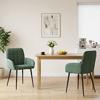 vidaXL Matstolar 2 pcs Sammet Havgrön 57 x 50 x 85 cm