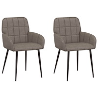 vidaXL Matstolar 2 pcs Konstläder Grå 57 x 50 x 85 cm