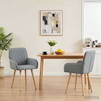 vidaXL Matstolar 2 pcs Tyg Ljusgrå 56,5 x 50 x 87,5 cm