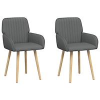 vidaXL Matstolar 2 pcs Tyg Mörkgrå 56,5 x 50 x 87,5 cm