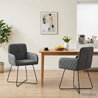 vidaXL Matstolar 2 pcs Sammet Mörkgrå 59 x 56,5 x 86 cm