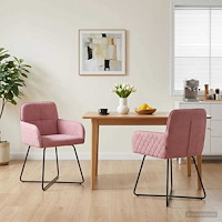 vidaXL Matstolar 2 pcs Sammet Rosa 59 x 56,5 x 86 cm