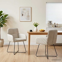 vidaXL Matstolar 2 pcs Sammet Gräddvit 59 x 56,5 x 86 cm