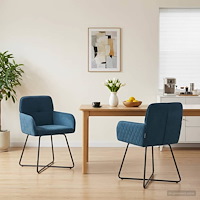 vidaXL Matstolar 2 pcs Sammet Blå 59 x 56,5 x 86 cm