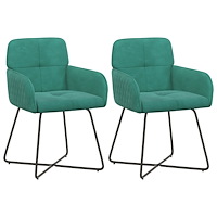 vidaXL Matstolar 2 pcs Sammet Turkos 59 x 56,5 x 86 cm