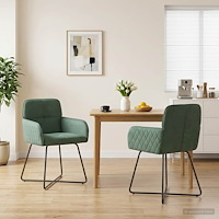 vidaXL Matstolar 2 pcs Sammet Havgrön 59 x 56,5 x 86 cm