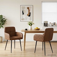 vidaXL Matstolar 2 pcs Faux Mockaläder Brun 59 x 56,5 x 85 cm