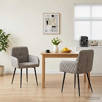 vidaXL Matstolar 2 pcs Faux Mockaläder Ljusgrå 59x56,5x85cm