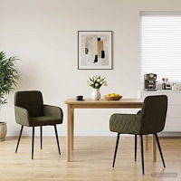 vidaXL Matstolar 2 pcs Faux Mockaläder Armégrön 59x56,5x85cm