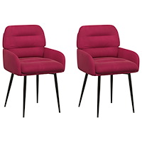 vidaXL Matstolar 2 pcs Sammet Vinröd 59 x 59,5 x 90 cm
