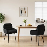 vidaXL Matstolar 2 pcs Sammet Svart 59 x 59,5 x 90 cm