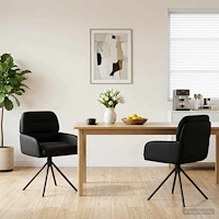 vidaXL Svängande Matstolar 2 pcs Konstläder Svart 59 x 59,5 x 90 cm