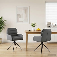 vidaXL Svängande Matstolar 2 pcs Konstläder Grå 59 x 59,5 x 90 cm