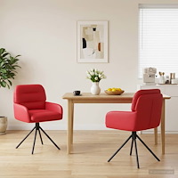 vidaXL Svängande Matstolar 2 pcs Konstläder Röd 59 x 59,5 x 90 cm