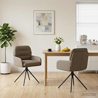 vidaXL Svängande Matstolar 2 pcs Konstläder Cappuccino 59x59,5x90cm