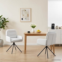 vidaXL Svängande Matstolar 2 pcs Konstläder Vit 59 x 59,5 x 90 cm