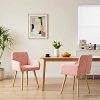vidaXL Matstolar 2 pcs Bouclé Rosa 59 x 57 x 85 cm