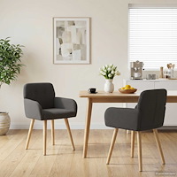vidaXL Matstolar 2 pcs Bouclé Mörkgrå 59 x 57 x 85 cm