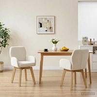 vidaXL Svängande Matstolar 2 pcs Bouclé Gräddvit 54 x 58 x 87 cm