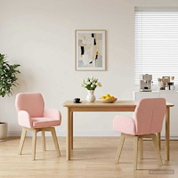 vidaXL Svängande Matstolar 2 pcs Bouclé Rosa 54 x 58 x 87 cm