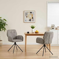 vidaXL Svängande Matstolar 2 pcs Faux Mockaläder Ljusgrå