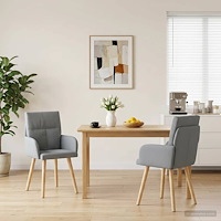 vidaXL Matstolar 2 pcs Tyg Ljusgrå 60 x 56 x 96 cm