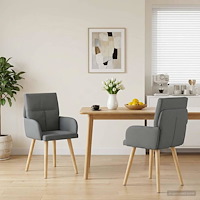 vidaXL Matstolar 2 pcs Tyg Mörkgrå 60 x 56 x 96 cm